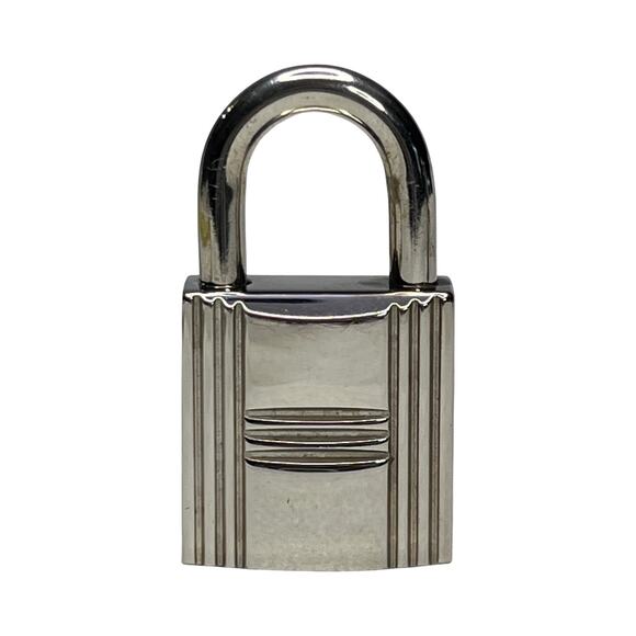 Hermès Palladium Plated Padlock and Keys Set No.110 Authentic Bag Lock Accessory - Picture 4 of 10